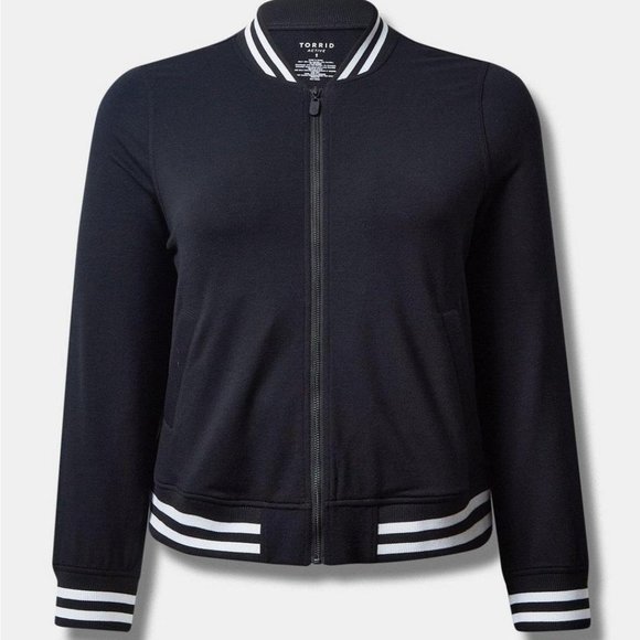 torrid Jackets & Blazers - Torrid French Terry Long Sleeve Active Bomber Jacket 